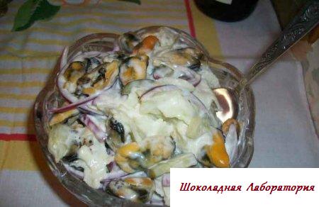 Рецепт - Салат с мидиями, салат с мидиями