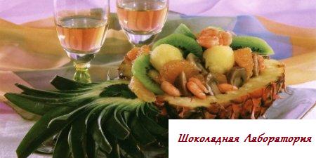 Рецепт - Ананас фаршированный салатом